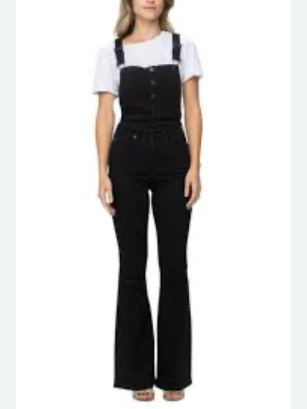 Judy Blue Black High-Rise Flare Denim Overalls